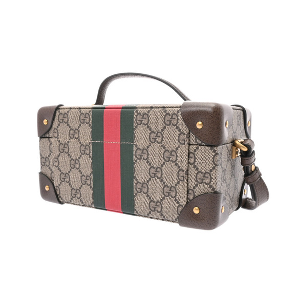 Gucci Savoy Jewelry Case Beige Ebony GG Supreme Canvas Accessory Pouch - Picture 2 of 9